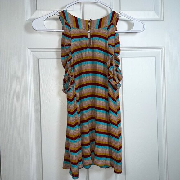 Alter'd State Multicolor Ribbed Halter Ruffle Tank Size M - Picture 5 of 5